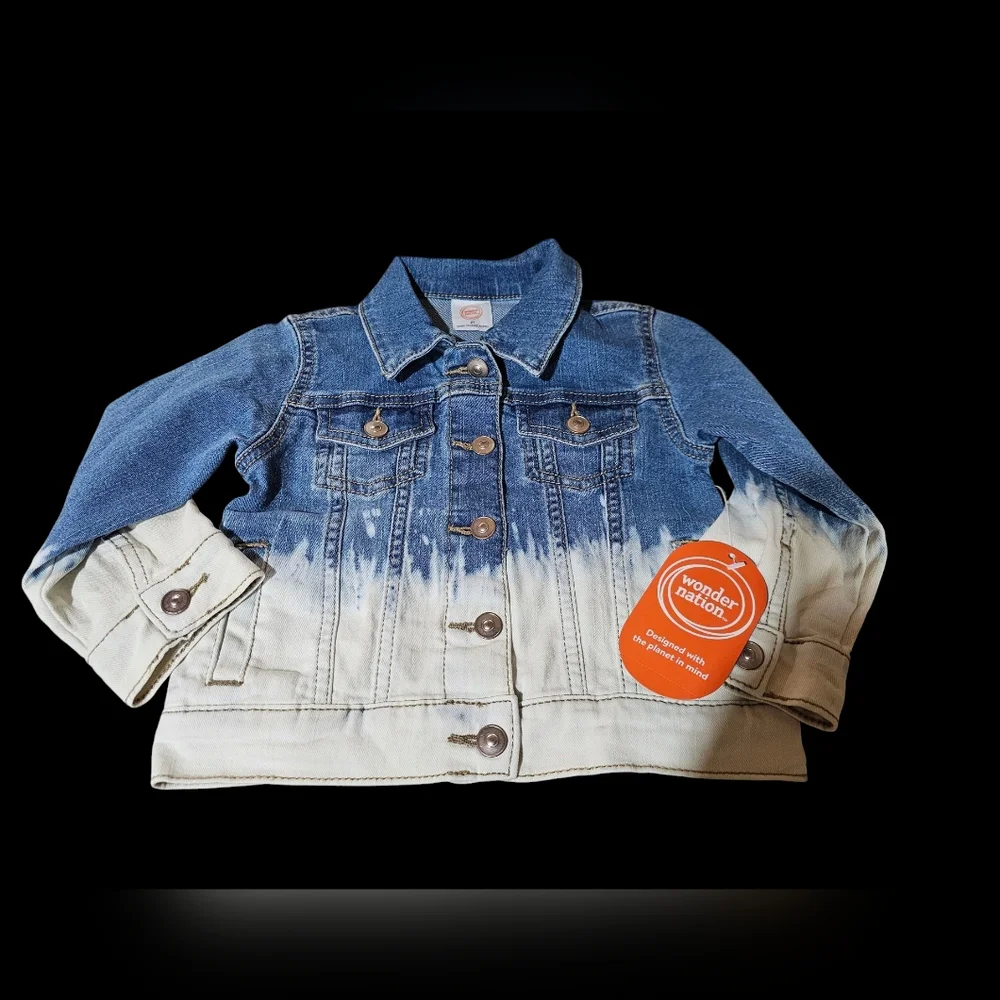 NWT Kids Blue and‎ White Denim Jacket SIZE 2T